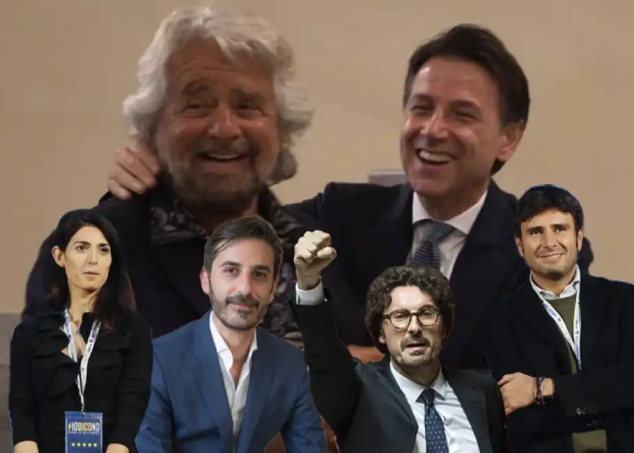 beppe grillo virginia raggi danilo toninelli alessandro di battista alessio villarosa