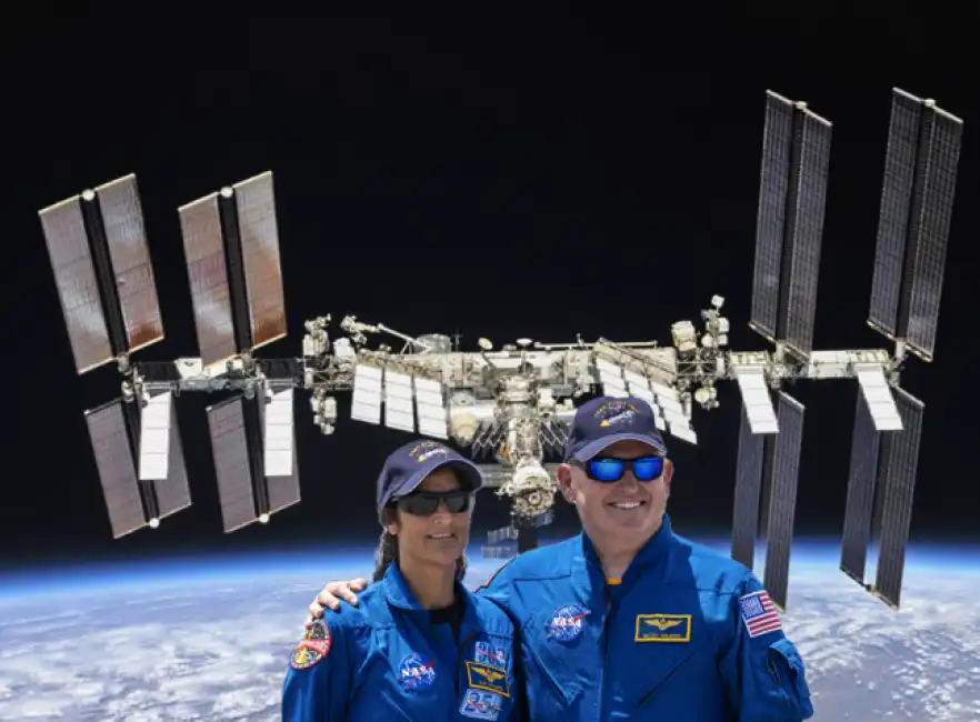 butch wilmore e suni williams stazione spaziale internazionale