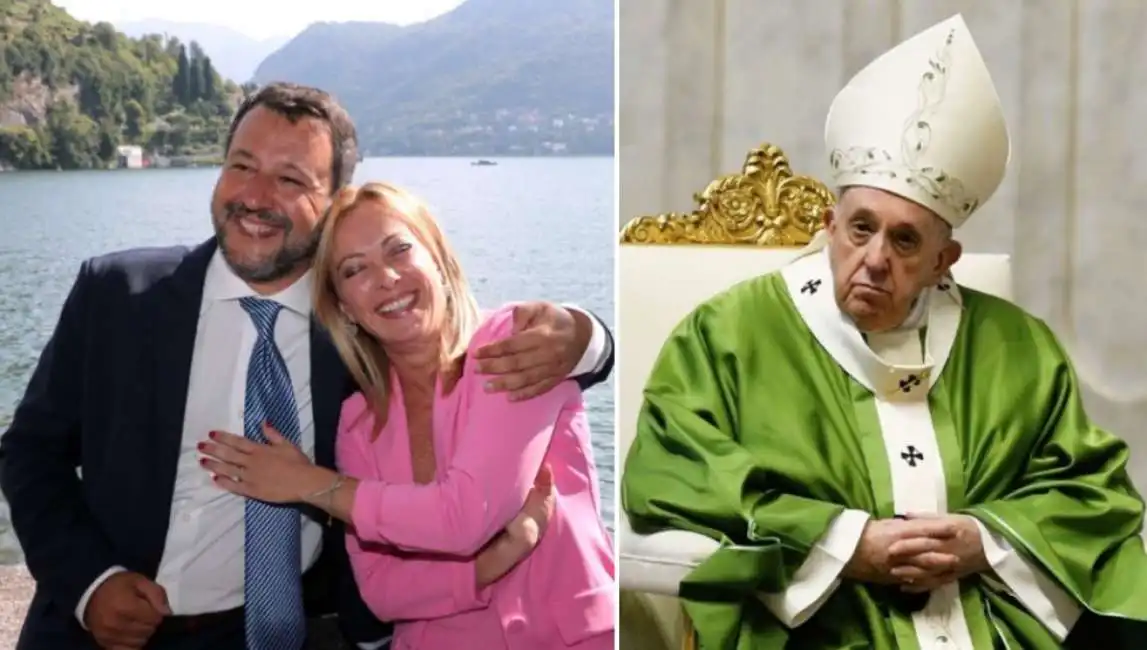 giorgia meloni matteo salvini papa francesco