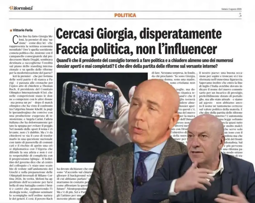 il riformista contro giorgia meloni 3 agosto 2024 alfredo romeo claudio velardi 