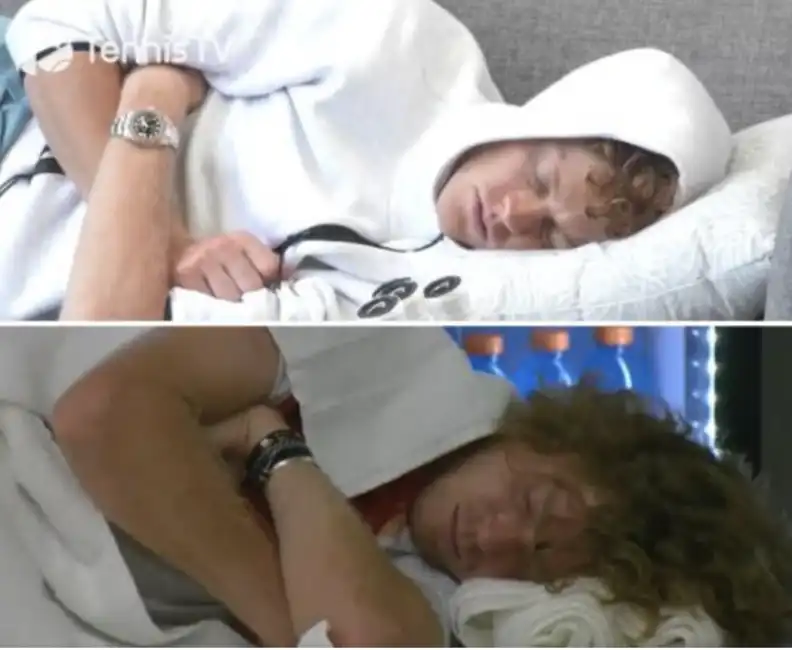 jannik sinner e andrei rublev dormono sonno 