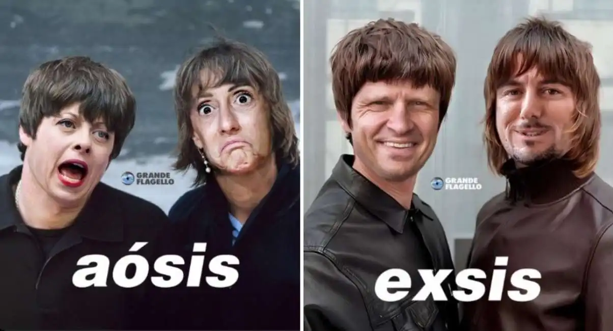 reunion oasis meme giorgia arianna meloni andrea giambruno lollobrigida