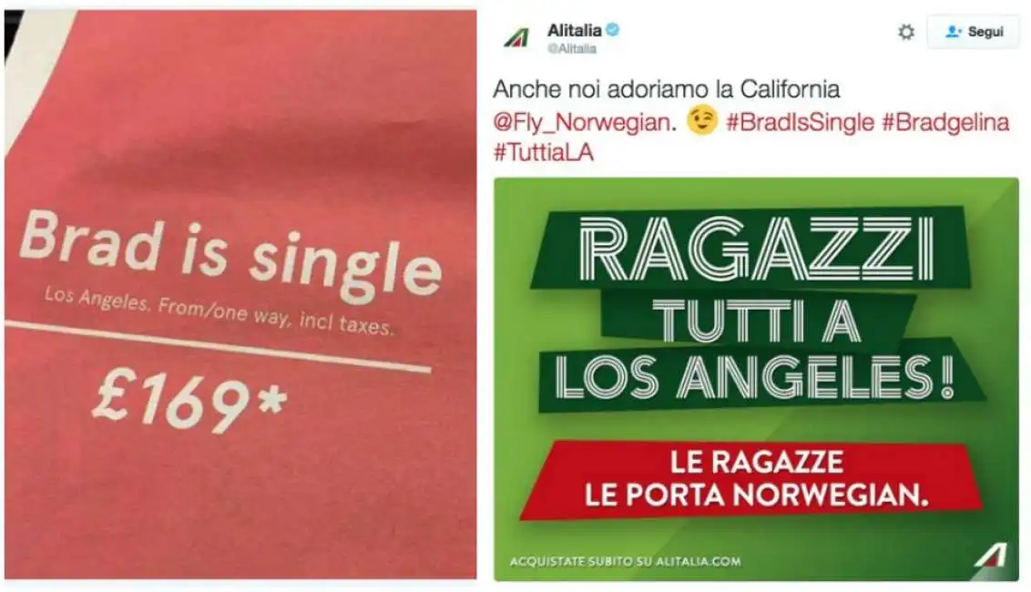 alitalia norwegian brad single