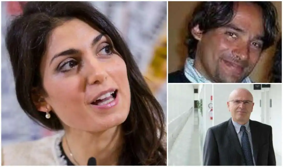 virginia raggi con mazzillo e colomban