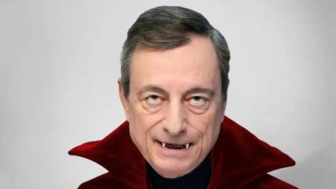 mario draghi come dracula per la bild 1