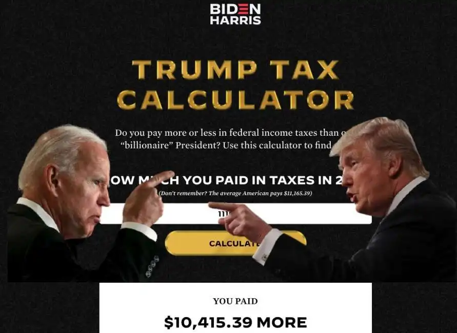 donald trump joe biden tasse tax 