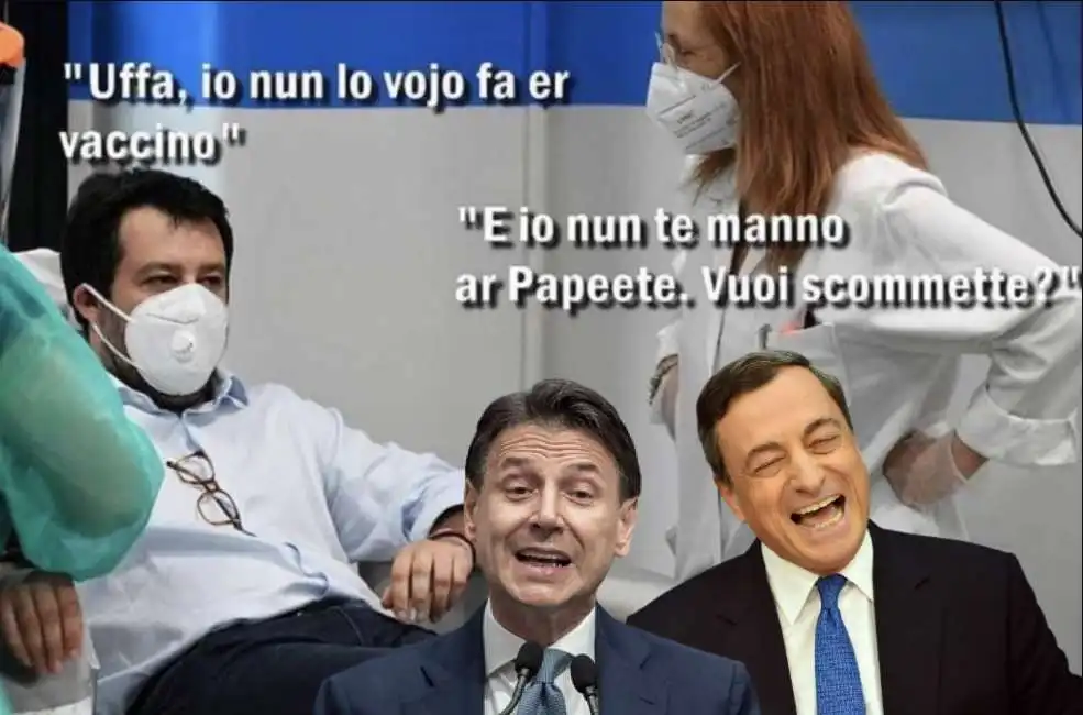 giuseppe conte matteo salvini mario draghi green pass