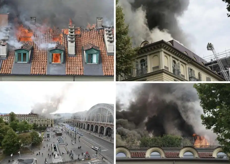 incendio in un palazzo in centro a torino porta nuova piazza carlo felice