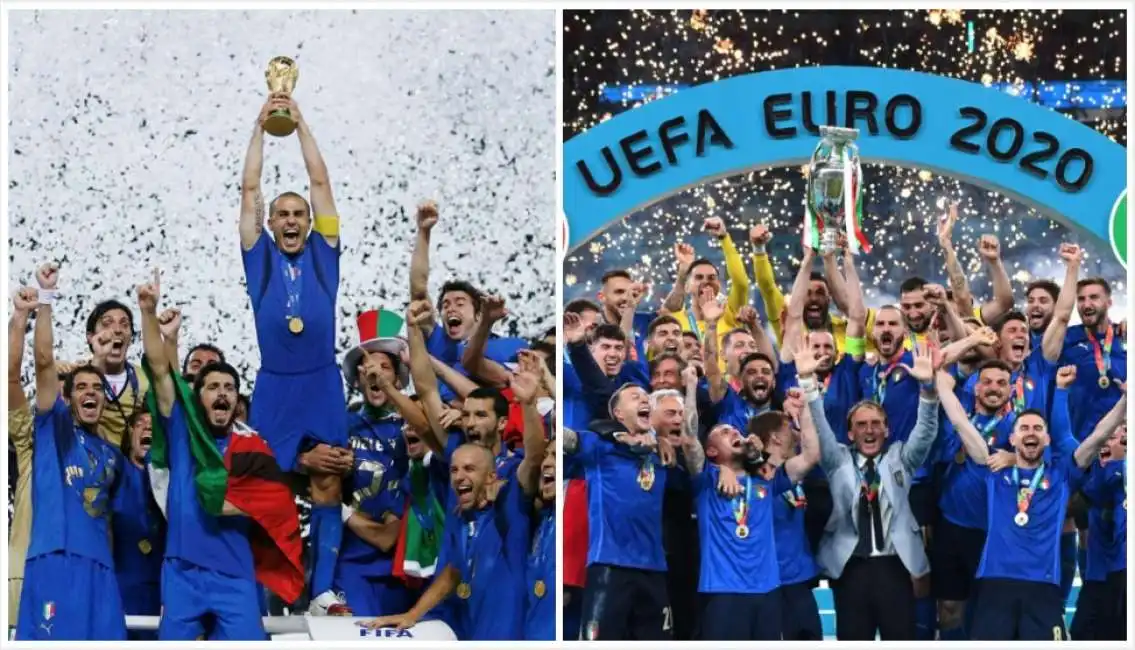 italia campione nel 2006 e nel 2020 a mondiali e europei