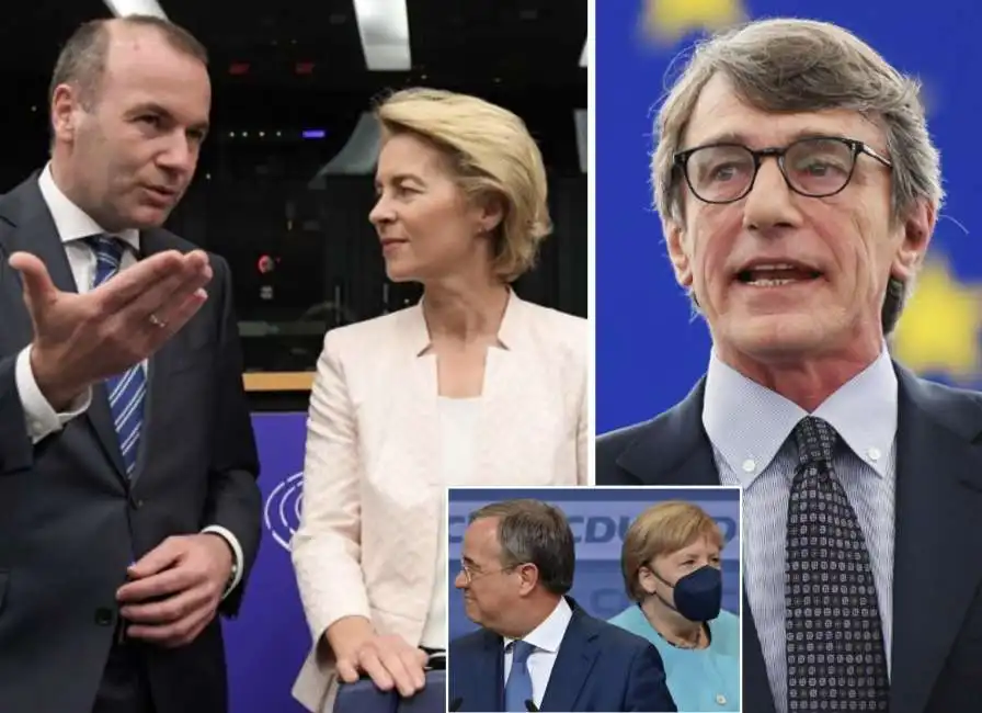 manfred weber ursula von der leyen david sassoli angela merkel armin laschet