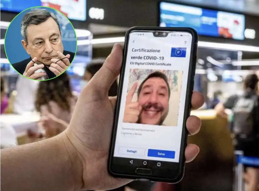 mario draghi matteo salvini green pass