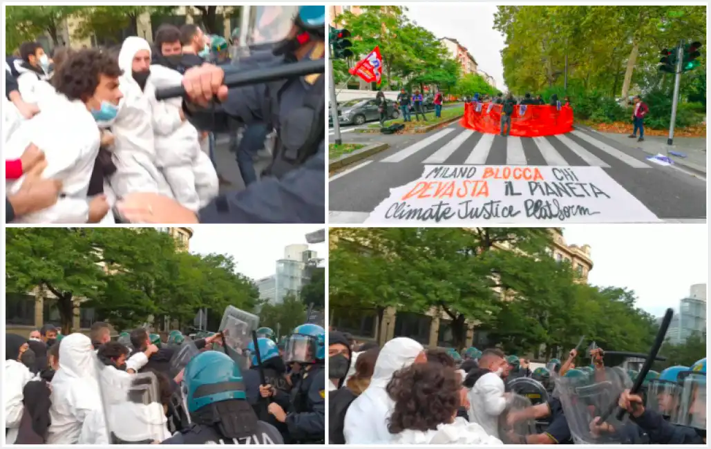 polizia attivisti clima milano manganellate