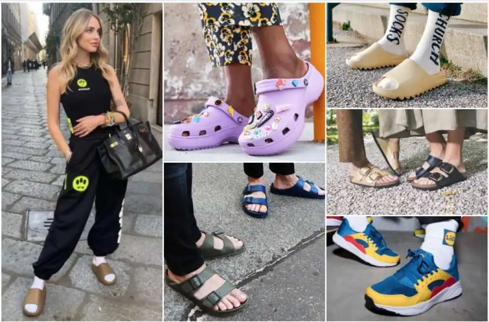 scarpe brutte crocs lidl birkenstock yeezy slides