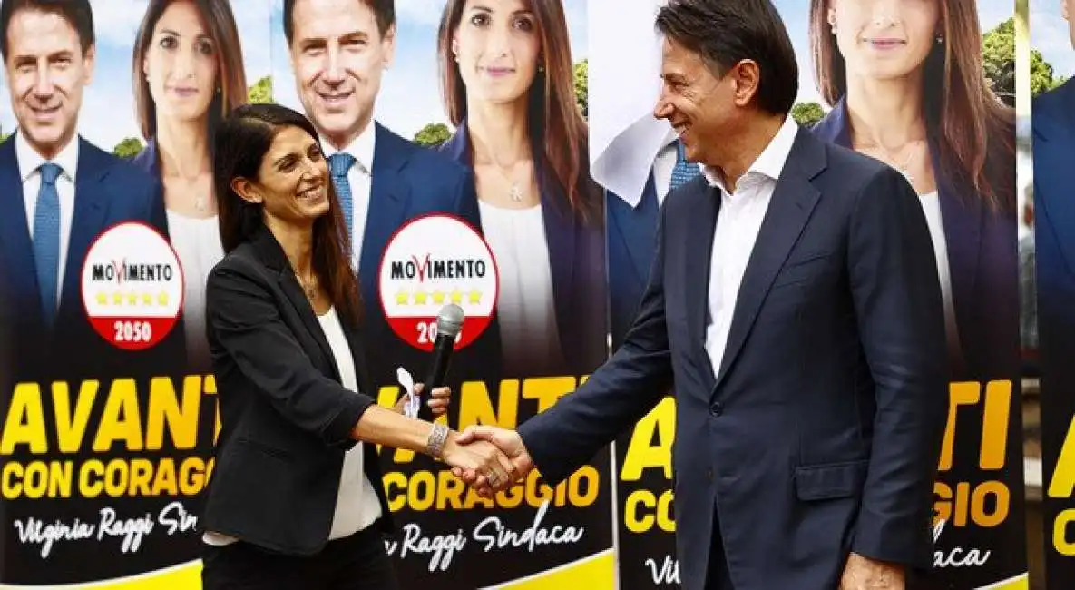 virginia raggi e giuseppe conte