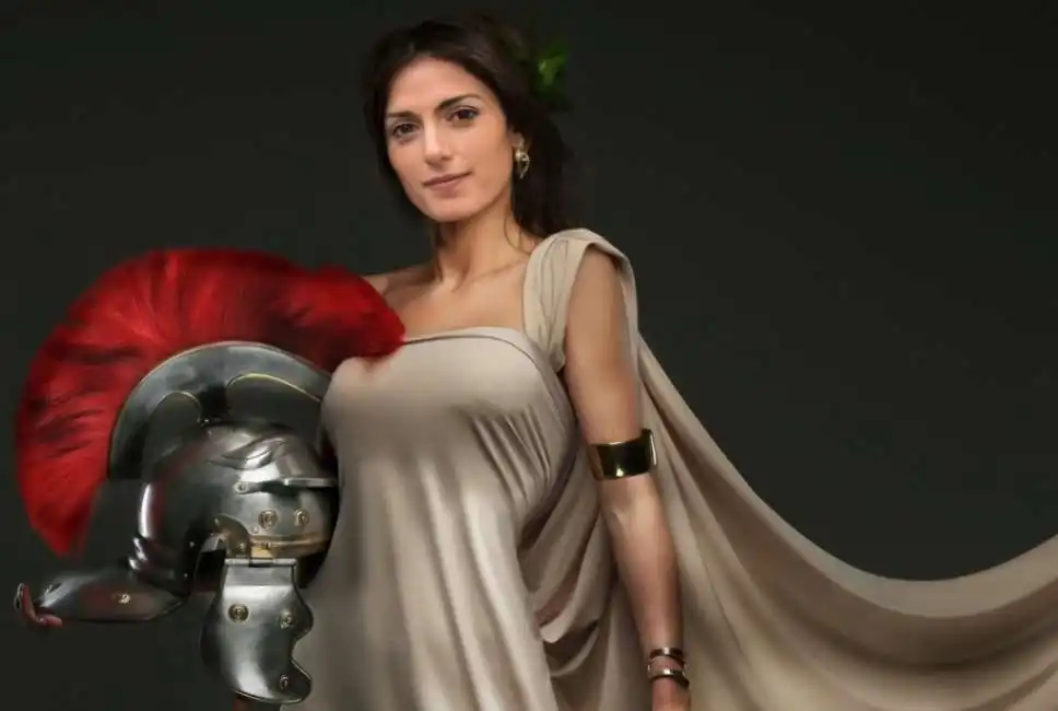 virginia raggi in versione gladiatrice twittata da beppe grillo