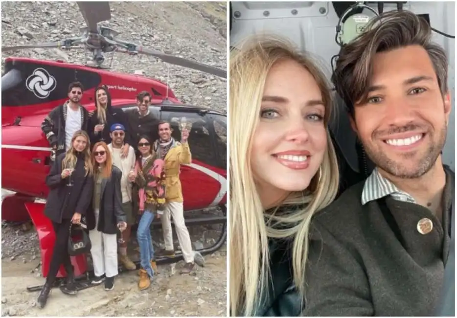 chiara ferragni filippo fiora ghiacciaio elicottero