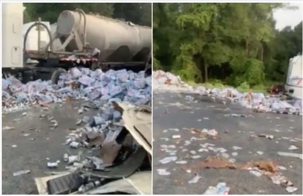 incidente camion birra in autostrada