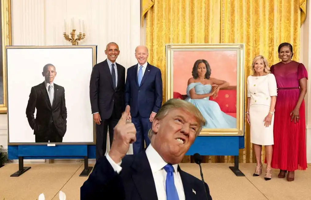 obama trump ritratti