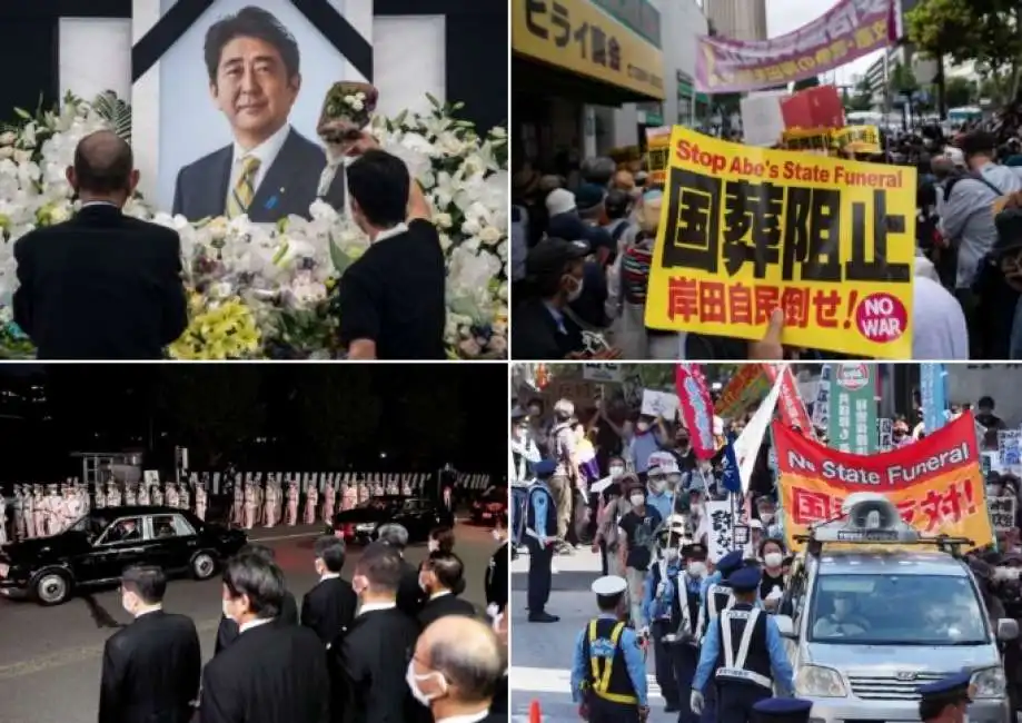 proteste funerale shinzo abe