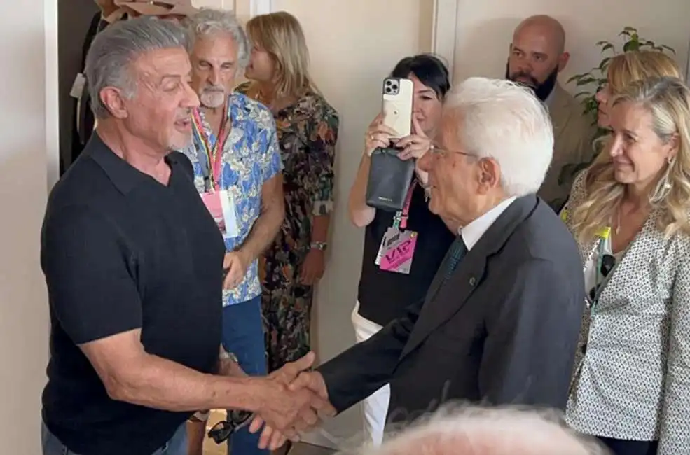 sergio mattarella saluta sylvester stallone