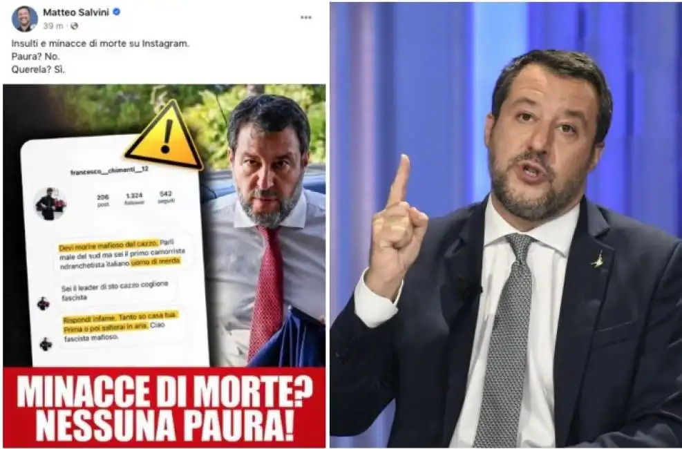 matteo salvini minacce di morte social