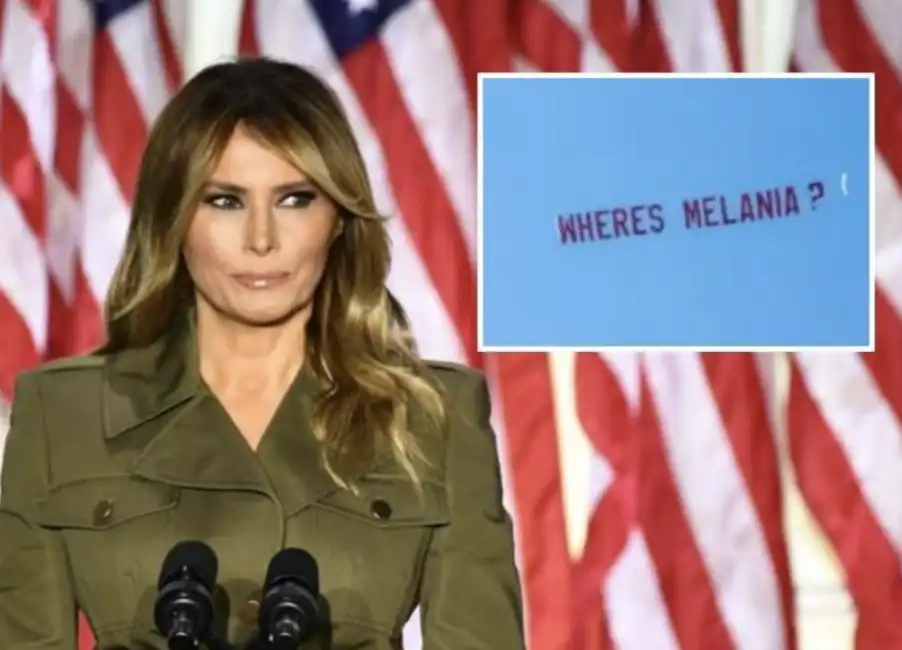 melania trump striscione