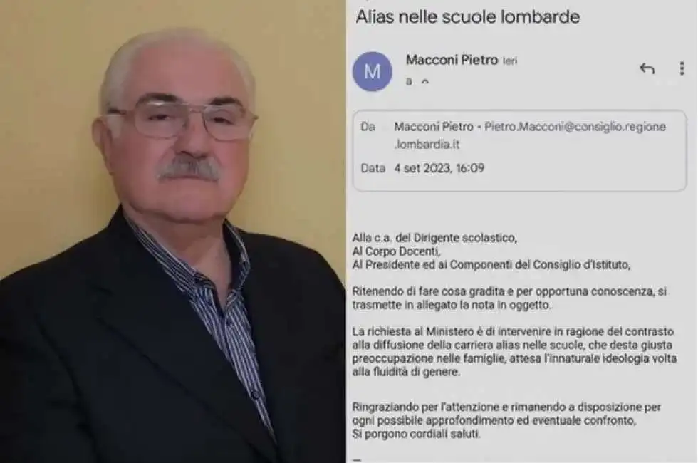 pietro macconi fluidita scuola carriere alias