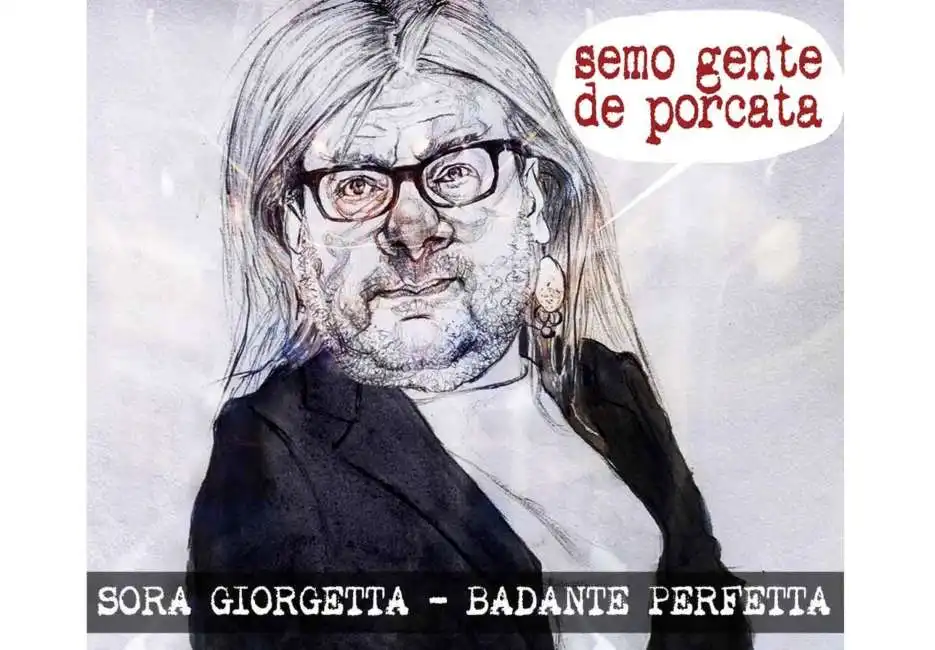 semo gente di porcata - vignetta by mannelli giancarlo giorgetti giorgia meloni 