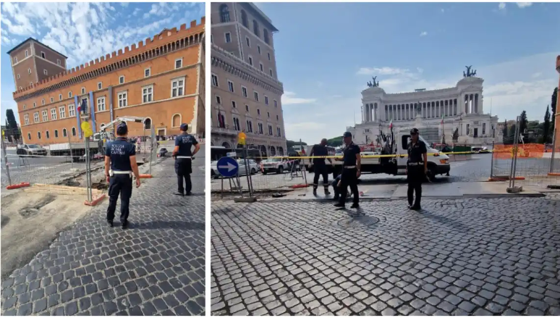 smottamento cantiere metro c piazza venezia