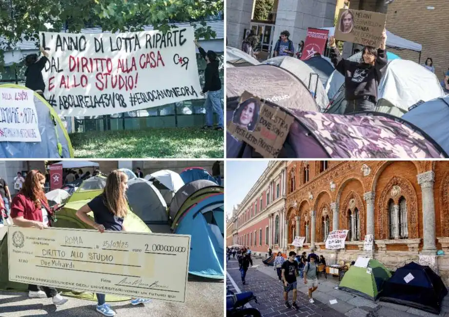 studenti protestano contro caro affitti universita