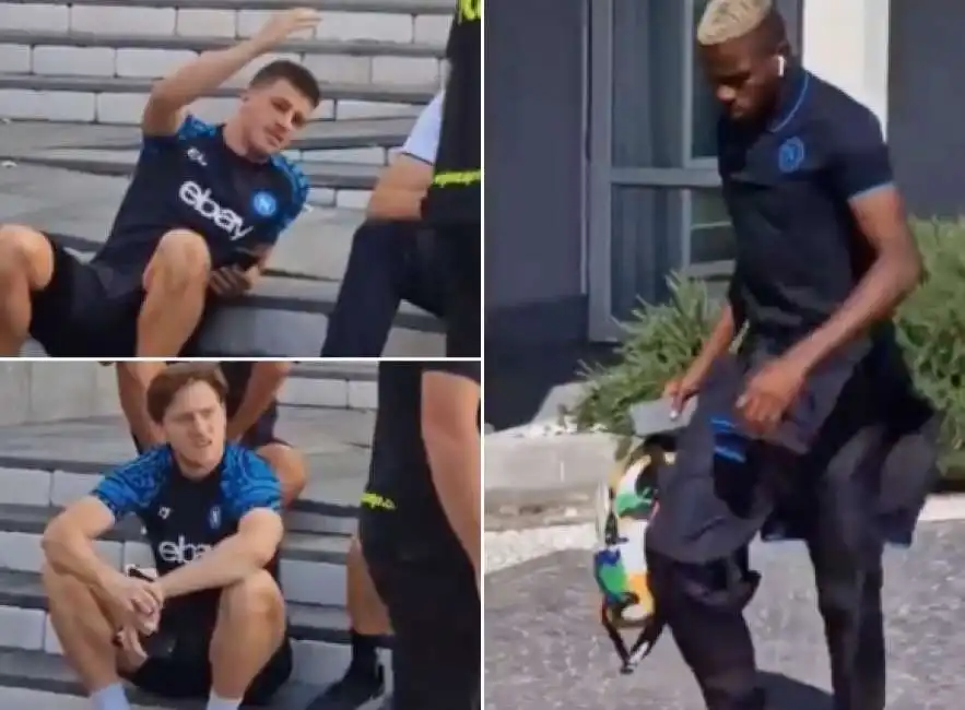 victor osimhen si rifiuta di stringere la mano ai compagni di squadra 1