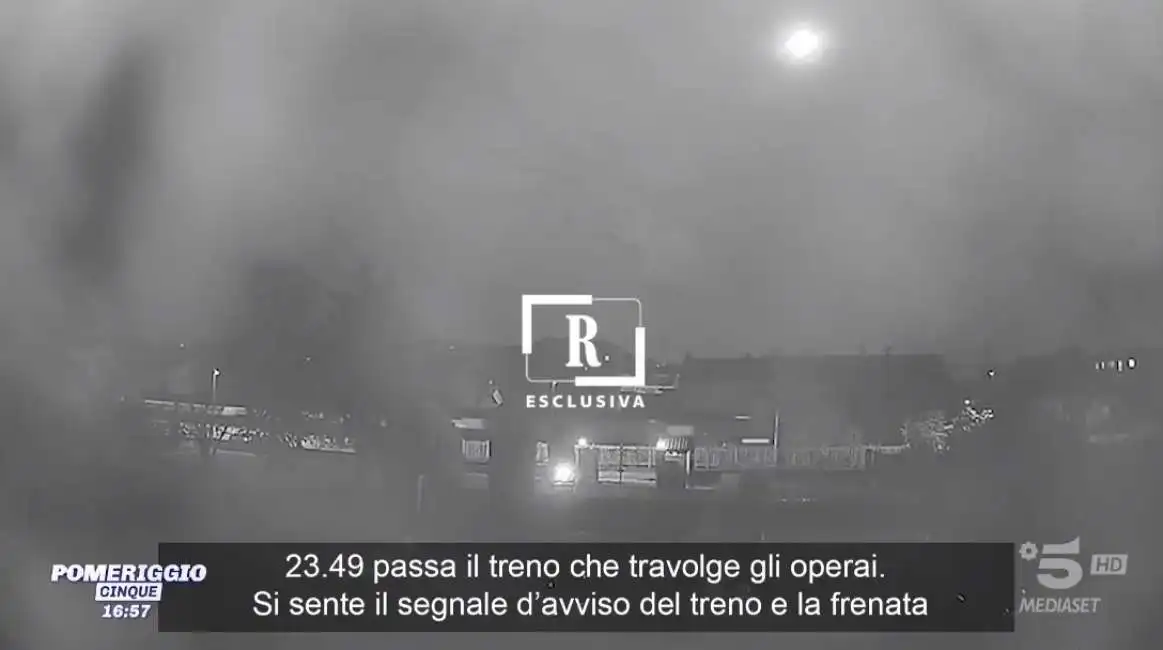 video del treno che travolge gli operai a brandizzo