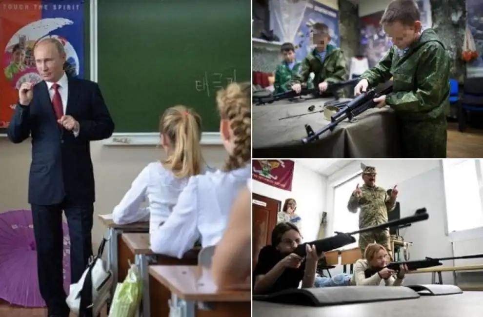 vladimir putin scuola fucili kalashnikov