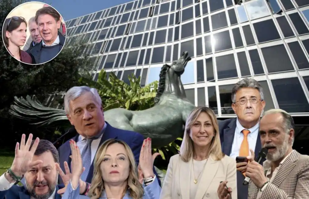 antonio tajani matteo salvini giorgia meloni giampaolo rossi simona agnes roberto sergio elly schlein giuseppe conte