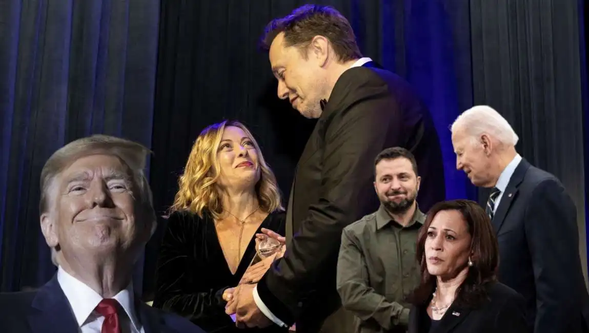 donald trump elon musk giorgia meloni joe biden kamala harris 