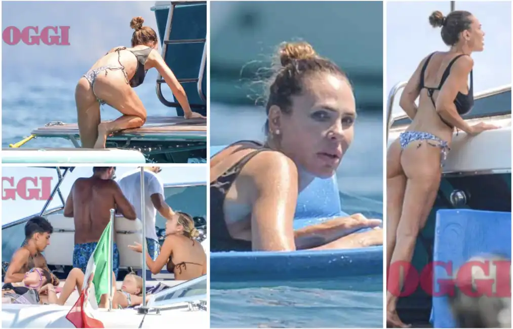 ilary blasi in barca a ponza con le figlie