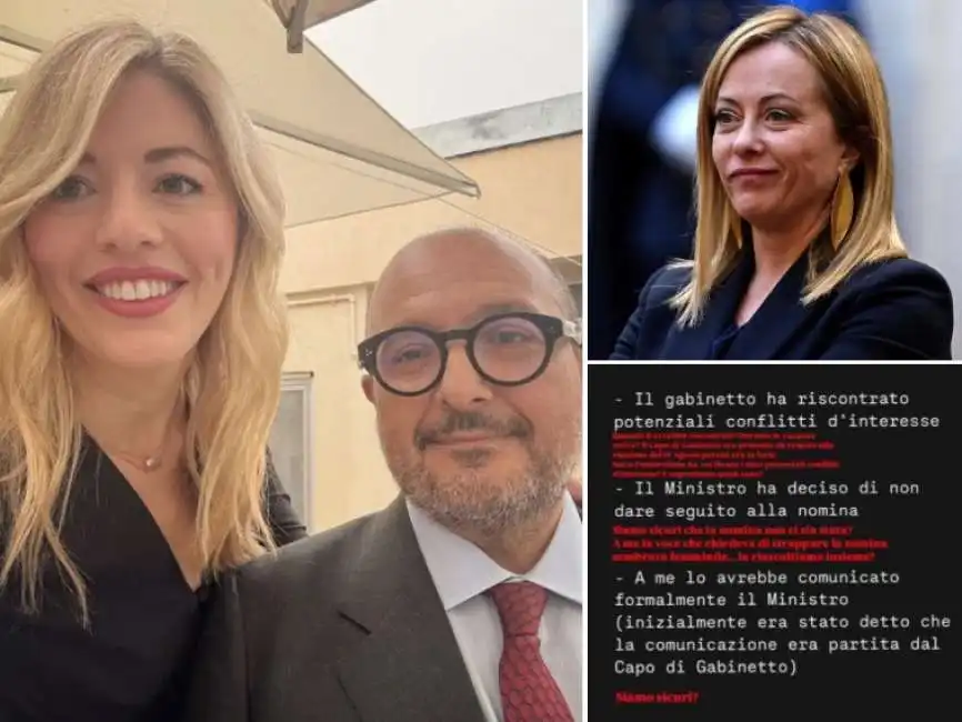 maria rosaria boccia gennaro sangiuliano giorgia meloni storia instagram 