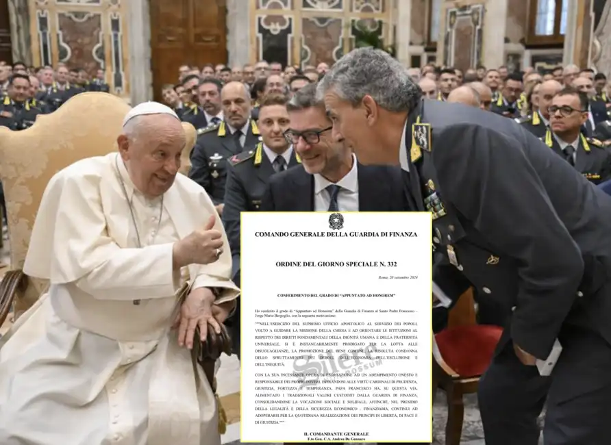 papa francesco andrea de gennaro appuntato honorem guardia di finanza