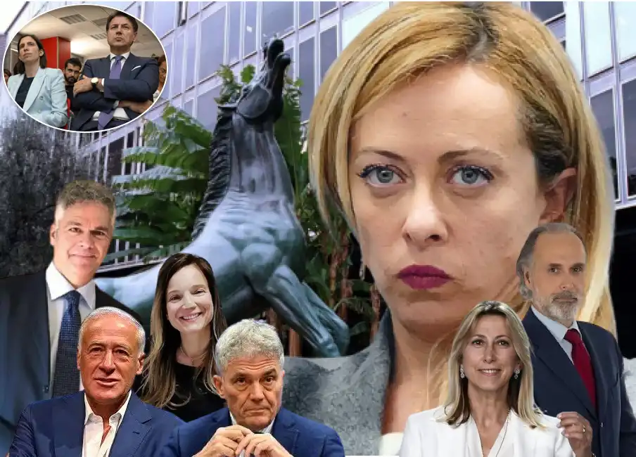 rai giorgia meloni viale mazzini giampaolo rossi simona agnes roberto natale federica frangi antonio marano alessandro di majo elly schlein giuseppe conte 