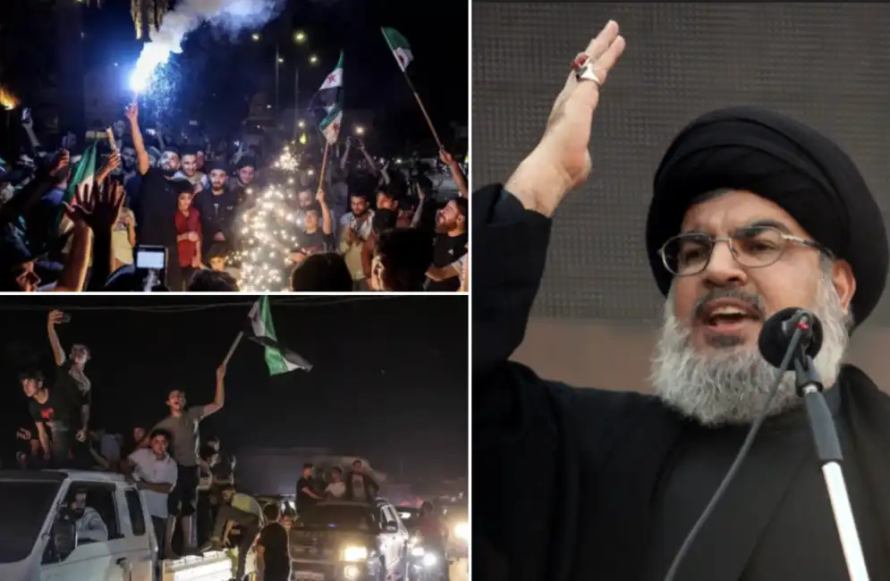 sunniti festeggiano morte nasrallah siria