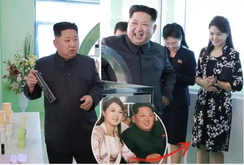 kim jong un alla fabbrica dei cosmetici