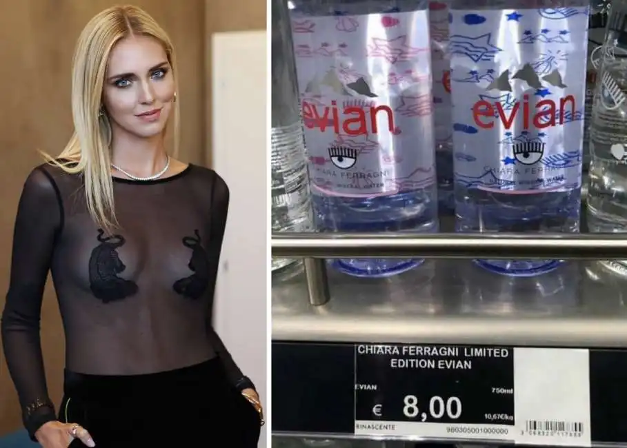 ferragni acqua evian