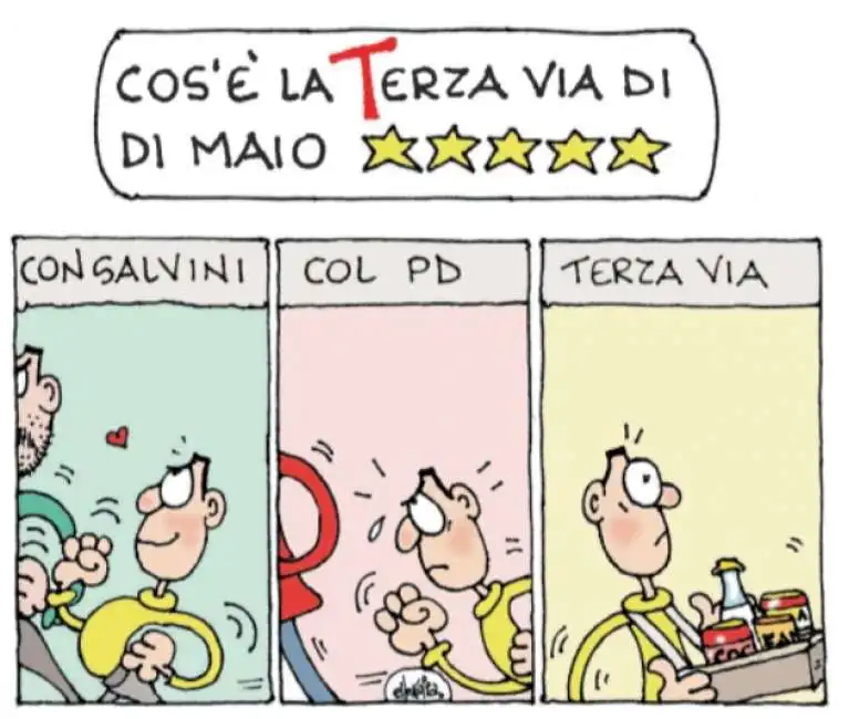 vignetta ellekappa - di maio e la terza via