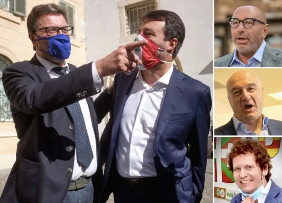 giancarlo giorgetti matteo salvini luca bernardo enrico michetti matteo bianchi