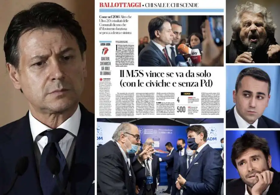 giuseppe conte beppe grillo luigi di maio alessandro di battista goffredo bettini