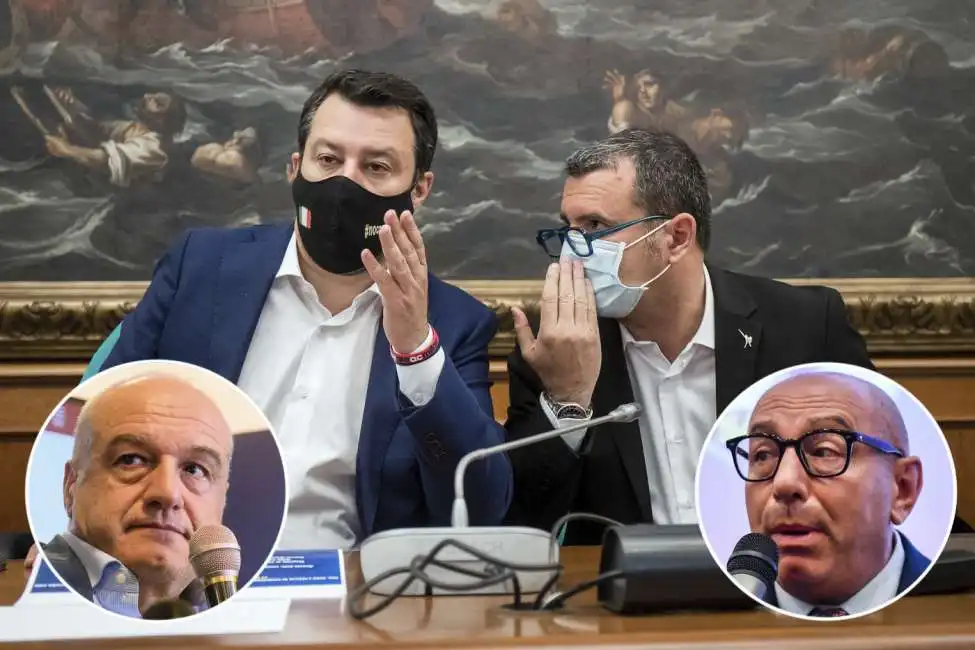 matteo salvini gian marco centinaio luca bernardo enrico michetti 