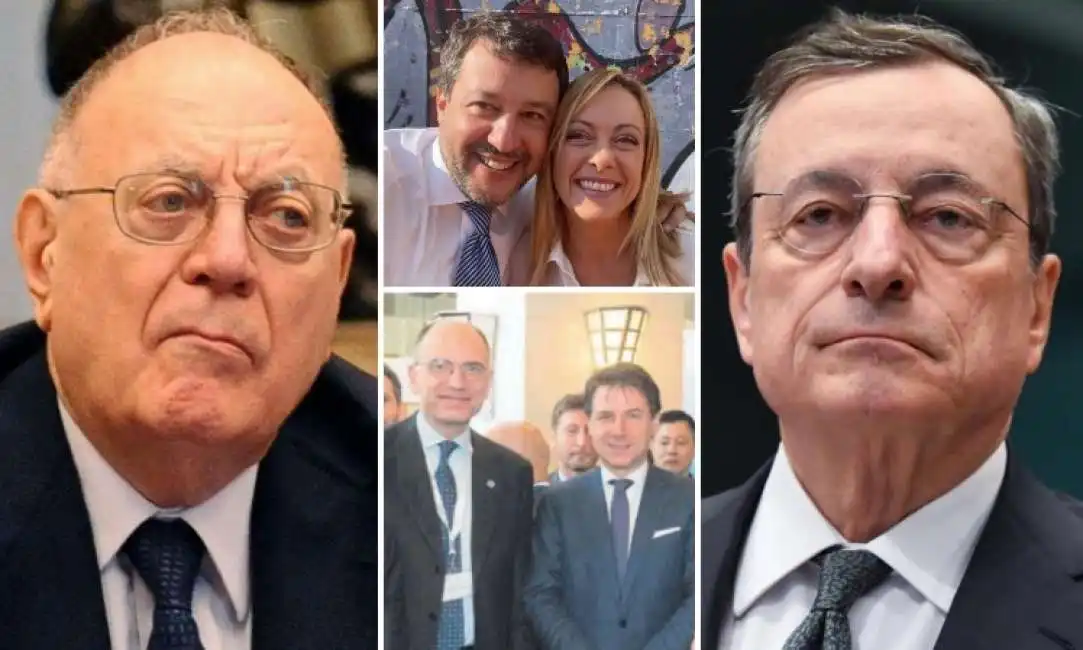 rino formica mario draghi matteo salvini giorgia meloni enrico letta giuseppe conte