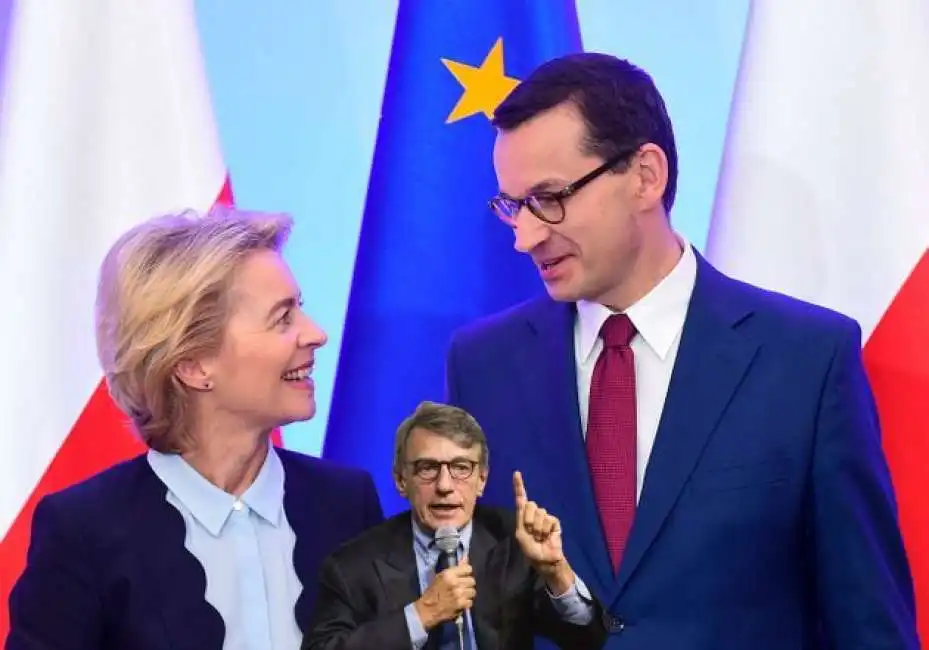 ursula von der leyen. mateusz morawiecki david sassoli 