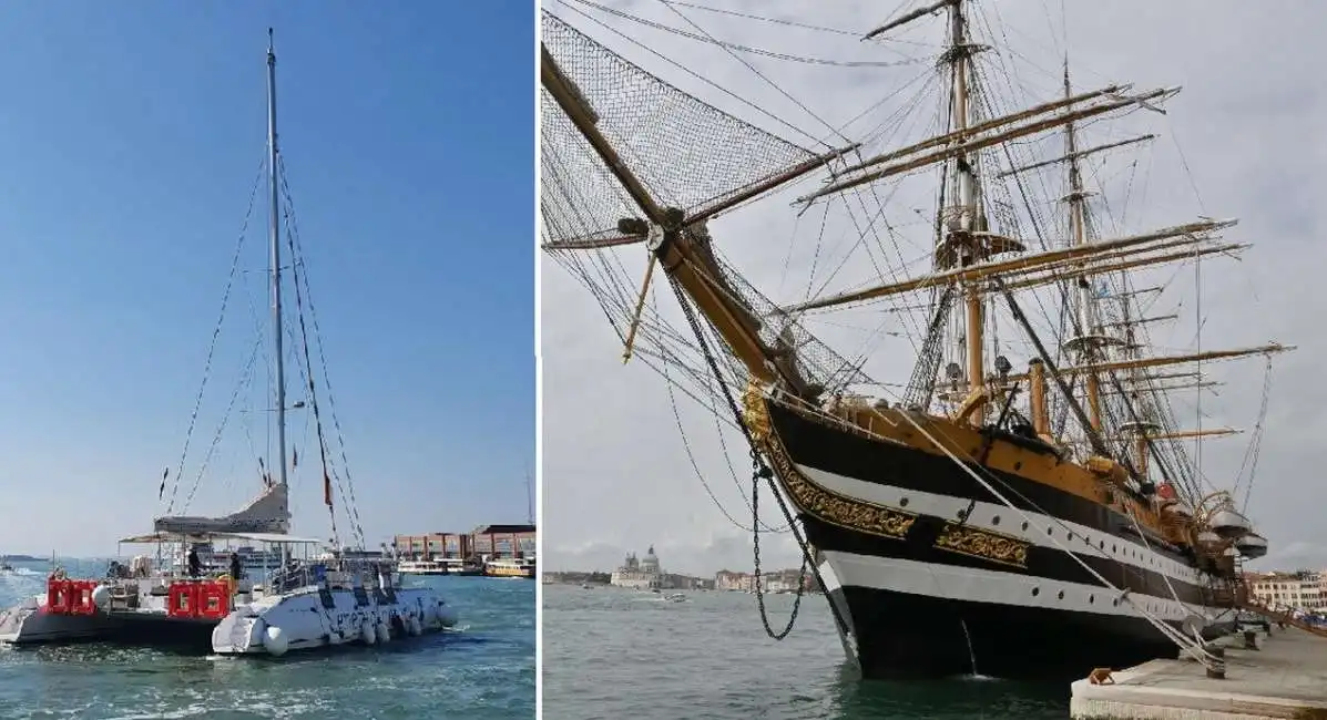 catamarano si schianta contro amerigo vespucci