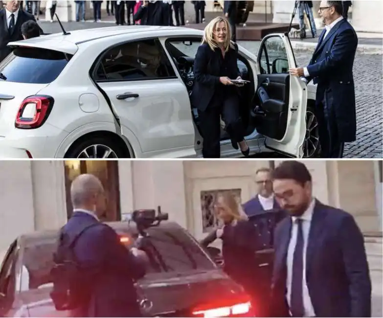 giorgia meloni auto quirinale 500 fiat audi